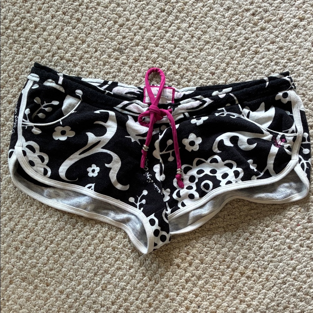 American Eagle Outfitters Black and White Swim Coverup Shorts